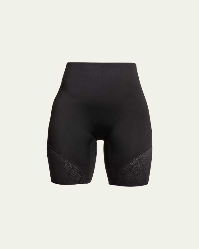 Microfiber & Lace High-Waist Thigh Shap
